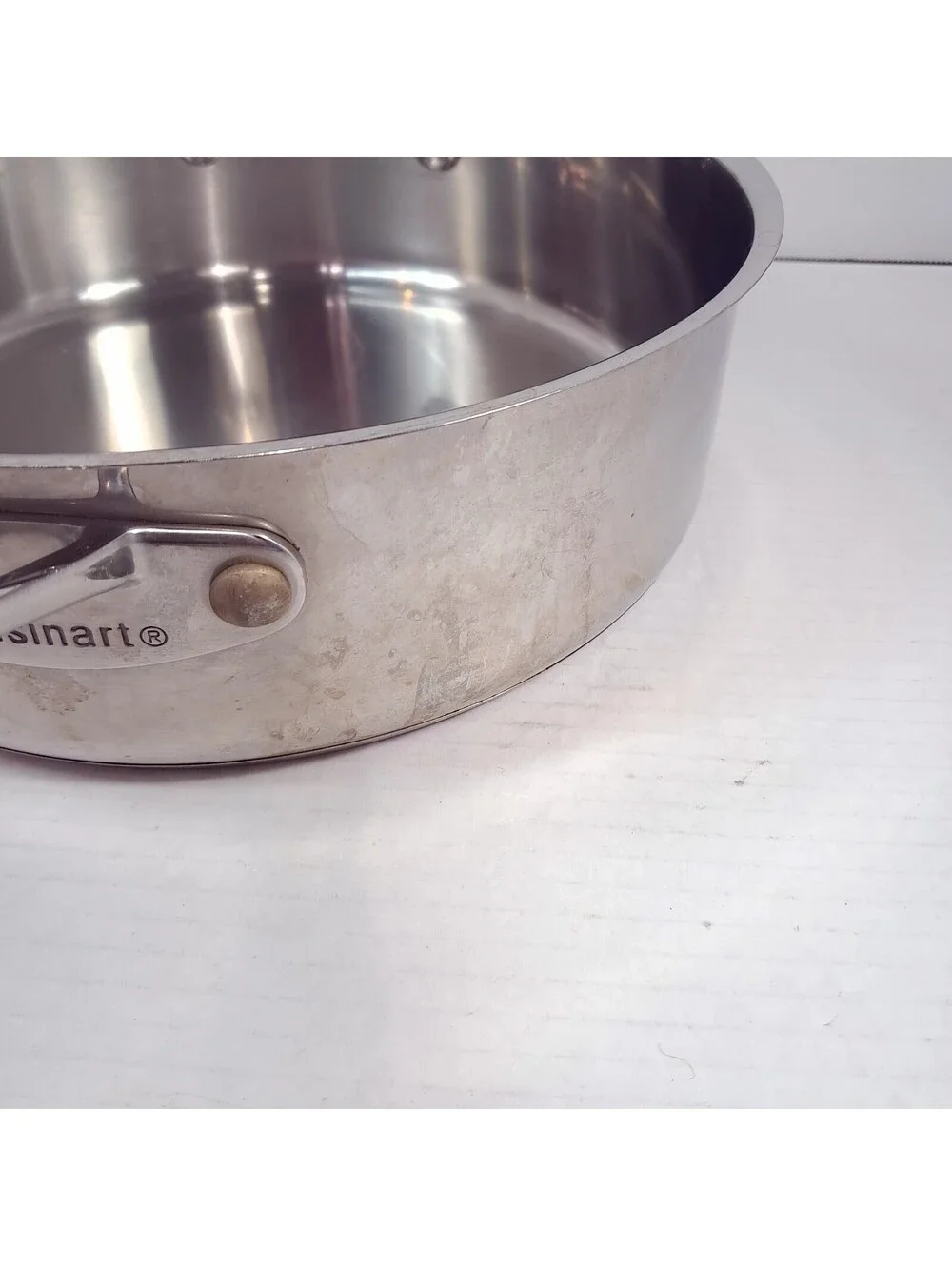 Cuisinart 3.5qt quarter Saute Pan Long Handle lid 18/10 Stainless Steel #733-24H